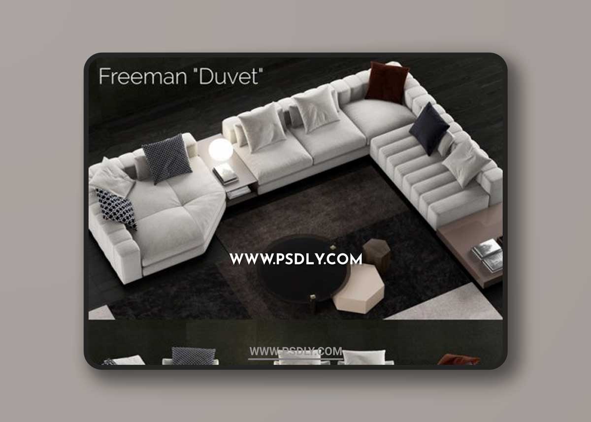 Minotti Freeman Duvet Sofa 3D Models