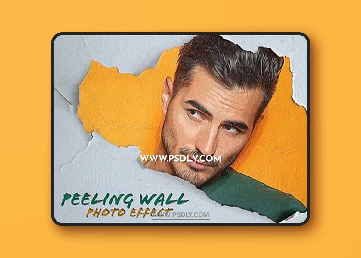 Peeling Paint Photo Effect on Wall Mockup 462310760Peeling Paint Photo Effect on Wall Mockup 462310760