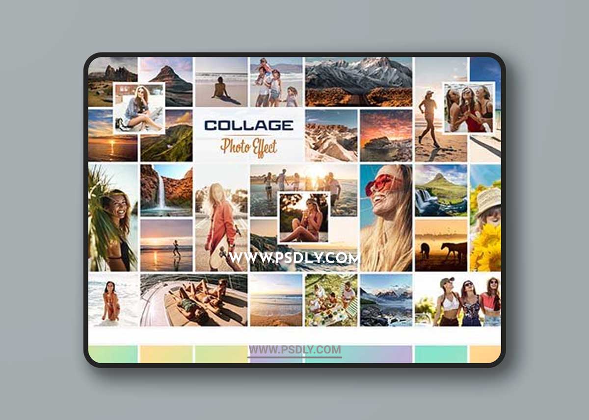 Photo Collage Frame Effect Mockup 462954521