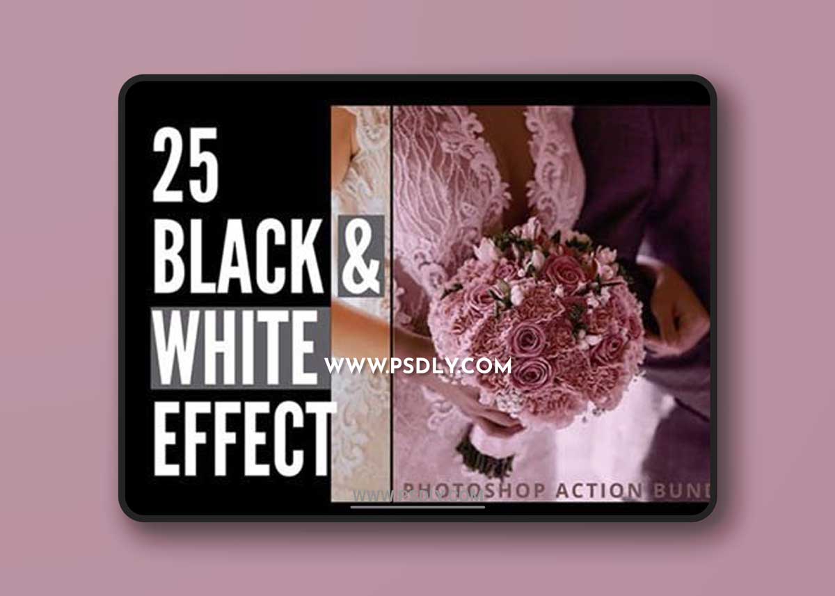 Photoshop Action Bundle - 25 Black & White Effects