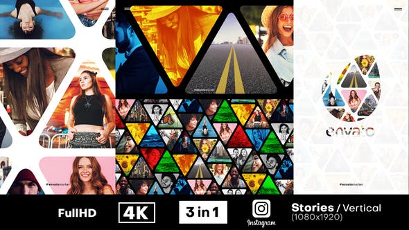Videohive Triangle Photo Wall Logo Reveal 27126821