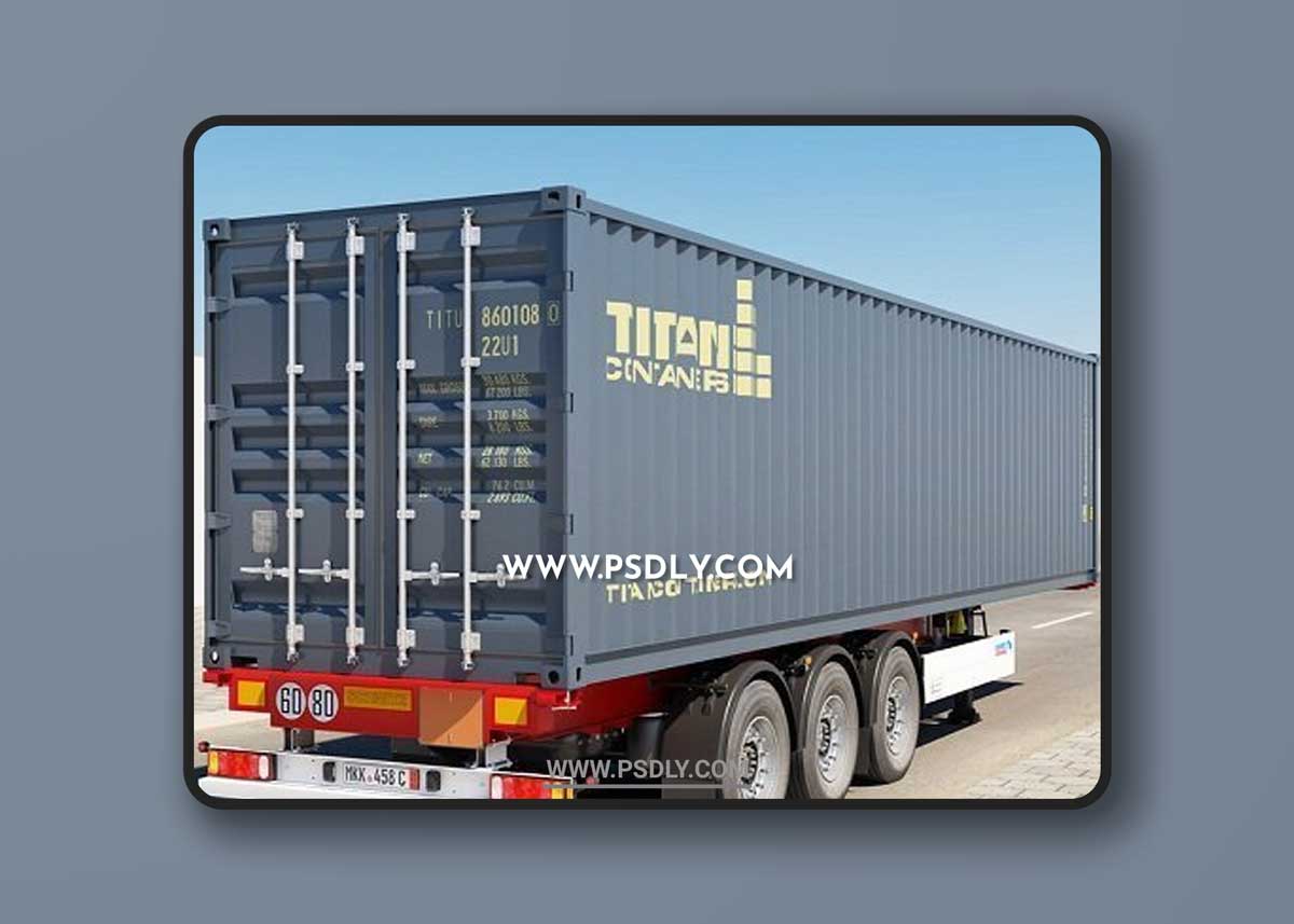 Semi-Trailer Container 3D Models
