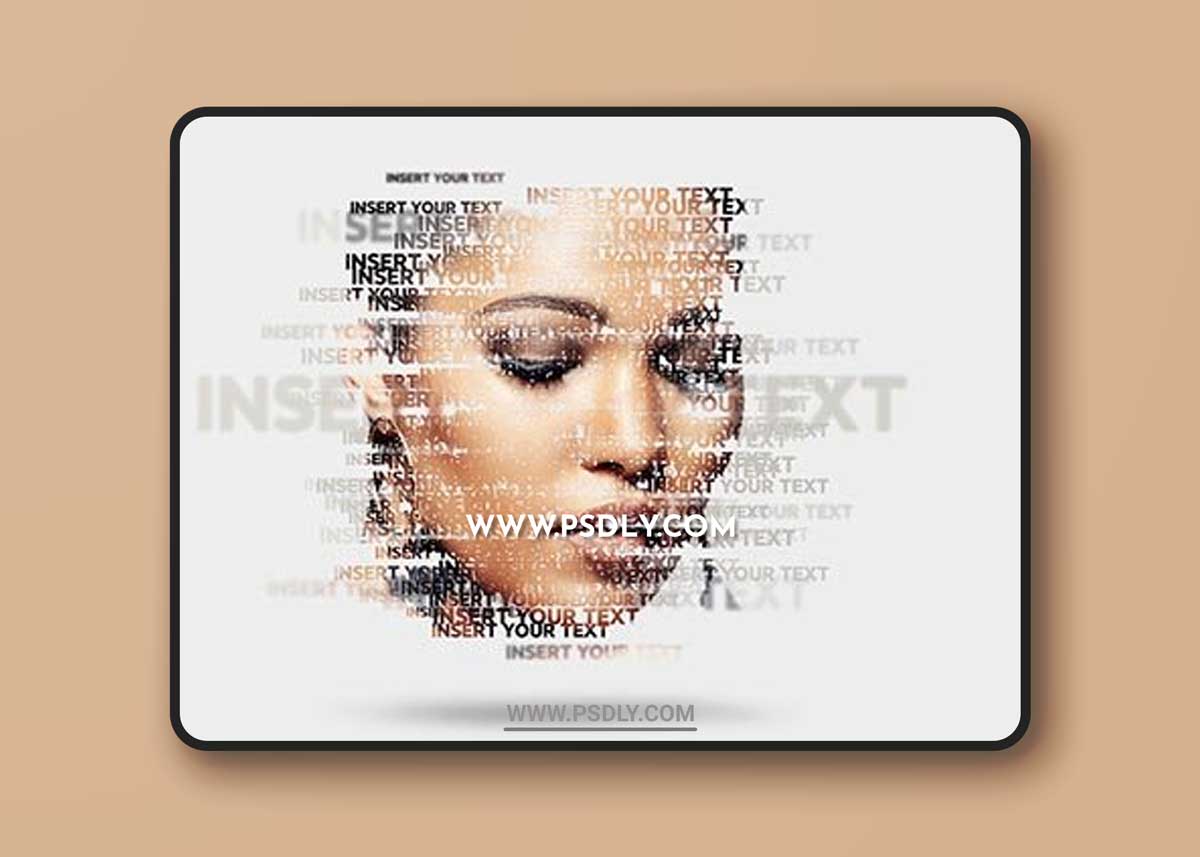 Text Masking Portrait Photo Effect Mockup 462954520