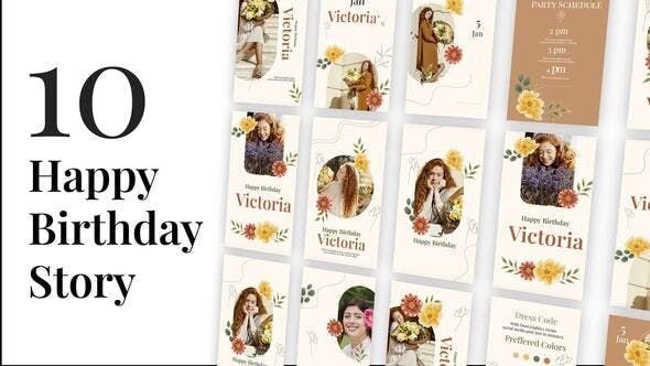 Videohive Happy Birthday Instagram Story Pack 34436740