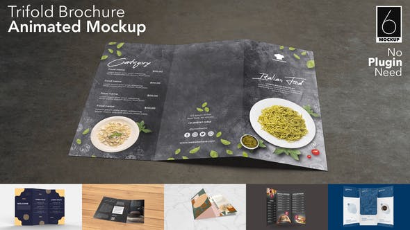 Videohive Trifold Brochure Animated Mockup Set 31032511