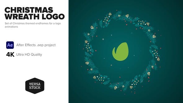 Videohive Christmas Wreath Logo Endframe Kit 34410868