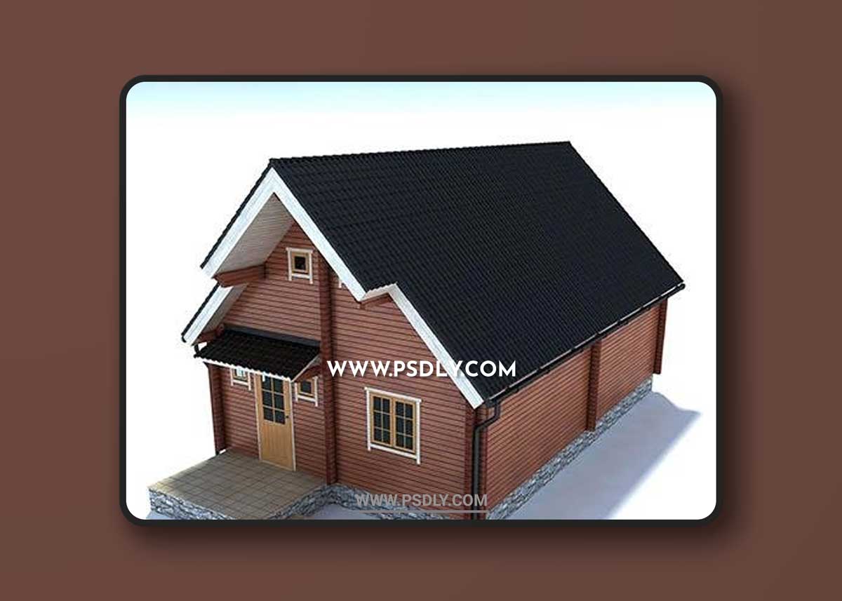 Wooden House High Poly 3d Model o175008