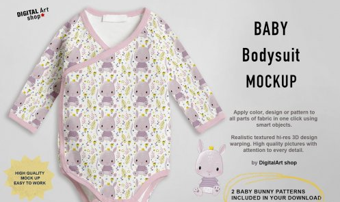 CreativeMarket - Baby Bodysuit Mock Up 6381141