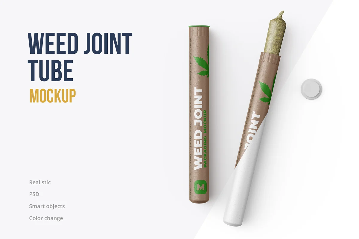 CreativeMarket - Weed Joint Pre-Roll Tubes Mockup 4834895
