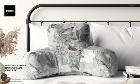 CreativeMarket - Reading Pillow Mockup Set 6494376