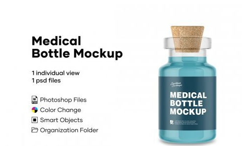 CreativeMarket - Glass Medical Bottle 5004929