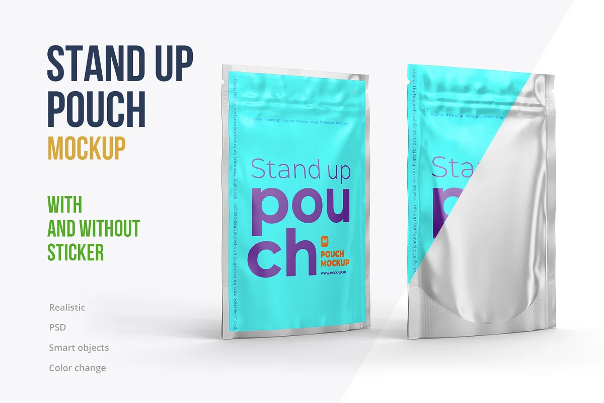 CreativeMarket - 4"x6" Stand-Up Pouch. Half Side 5218100