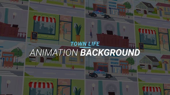 Videohive Town life - Animation background 34060988