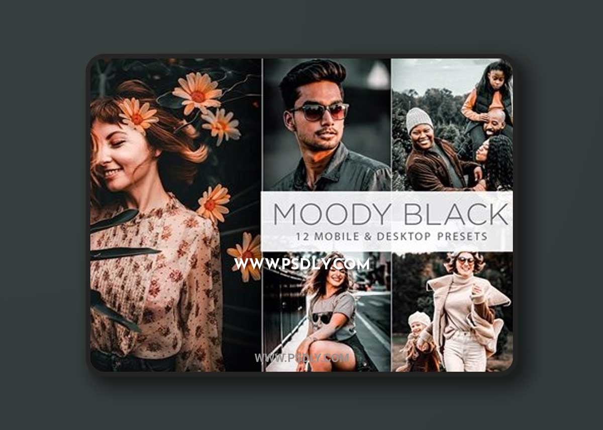 12 Moody Black Presets | Mobile & Desktop Presets
