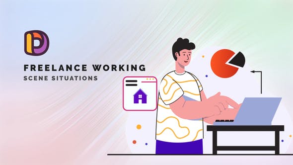 Videohive Freelance working - Scene Situations 34664517