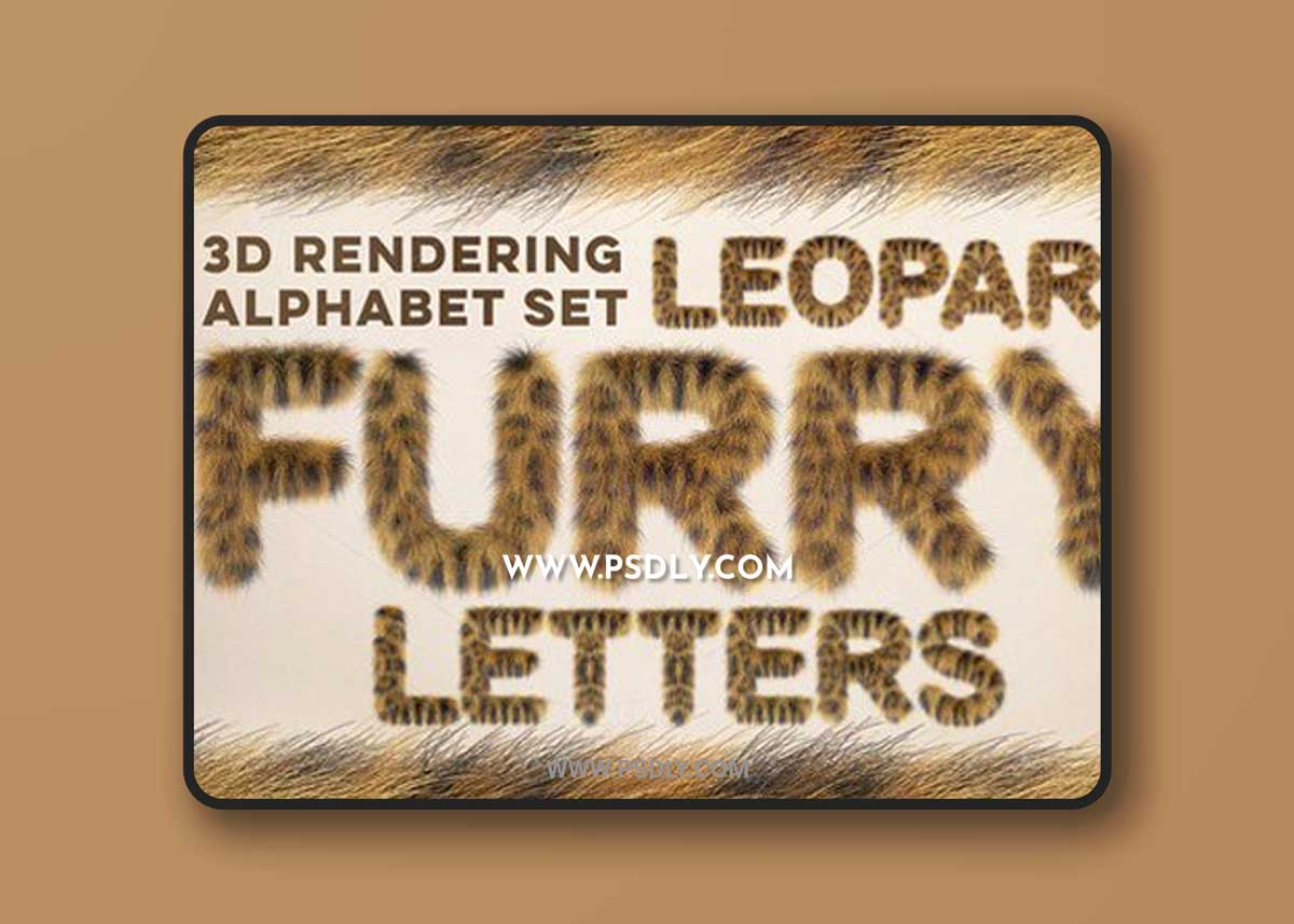 3D Leopard Furry Letters Pack