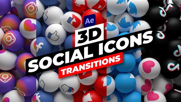 Videohive 3D Social Icons Transitions 34560251