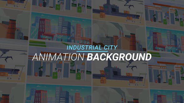Videohive Industrial city - Animation background 34060940