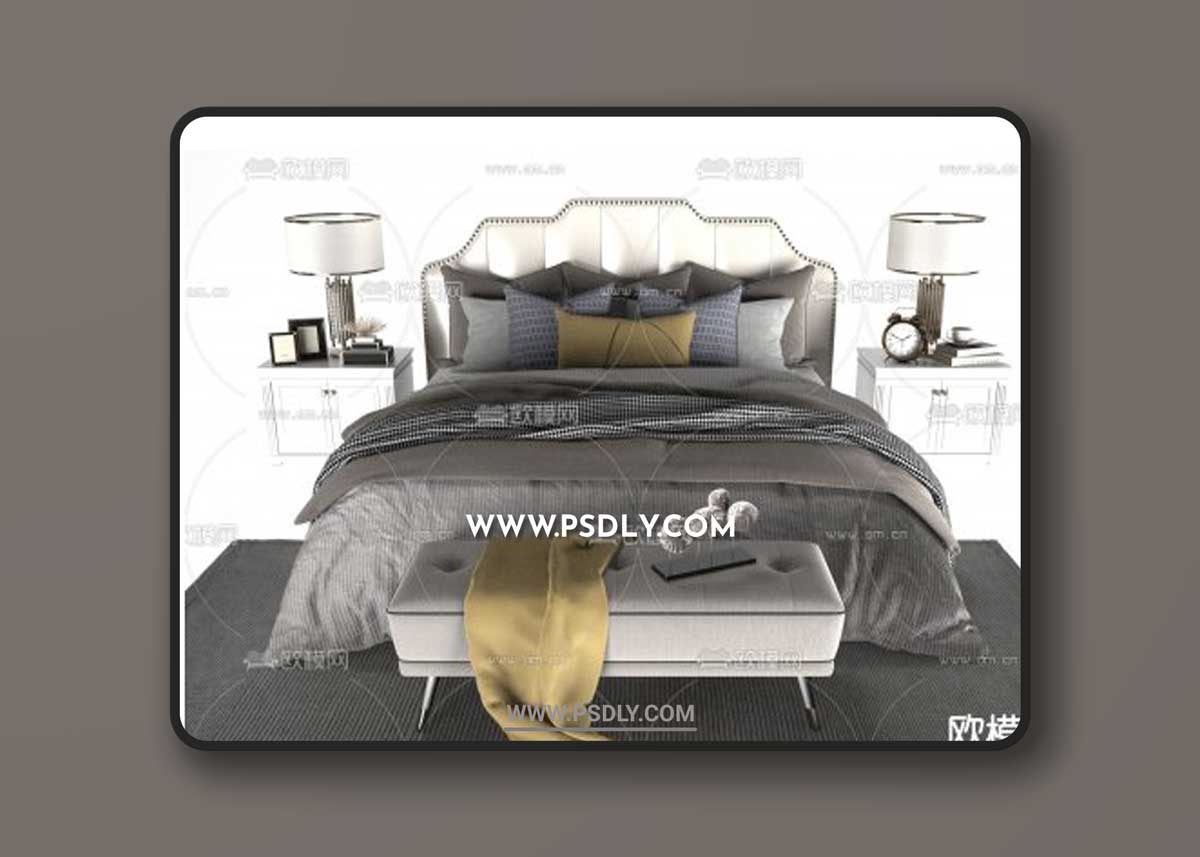 American fabric double bed 11665432