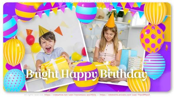 Videohive Bright Happy Birthday 34508217