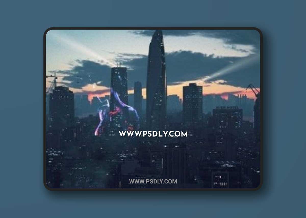 C4D Octane render Cyberpunk city CBD sea river building 3D Model