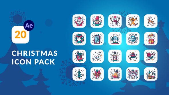 Videohive Christmas Animated Icons | After Effects 34917321