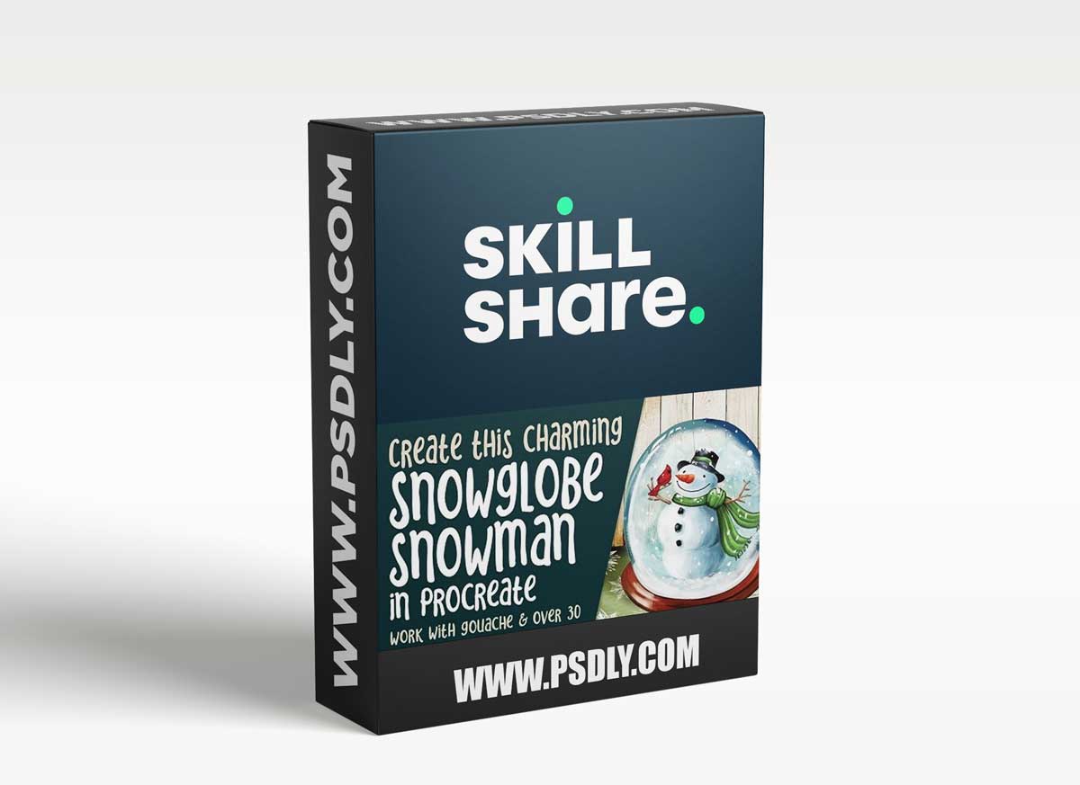 Create a Charming Snow Globe Snowman In Procreate with 22 Brushes and Other Assets Provided