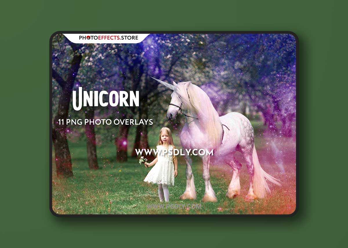 CreativeMarket - 11 Unicorn Photo Overlays 6652855
