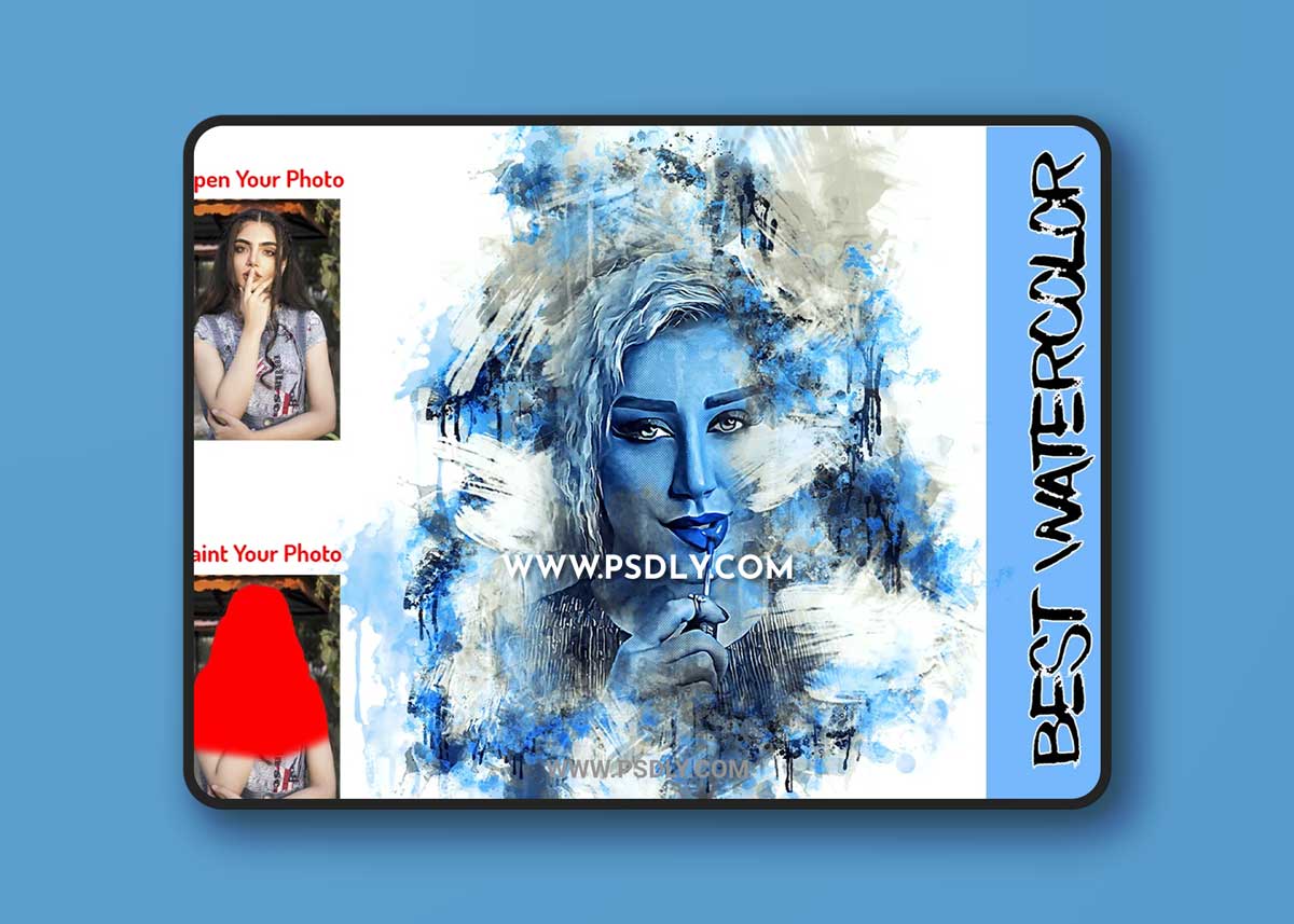 CreativeMarket - Best Watercolor Photoshop Action 6642323