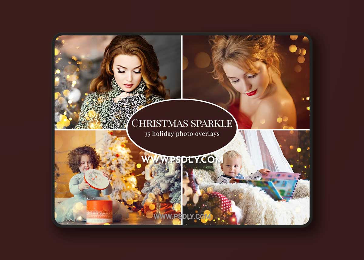 CreativeMarket - Christmas Sparkle photo overlays 6596122