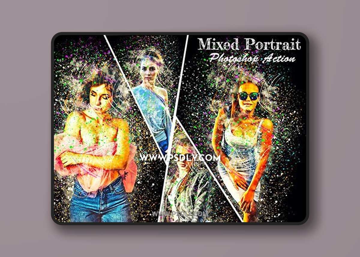 CreativeMarket - Mixed Portrait Photoshop Action 6650390