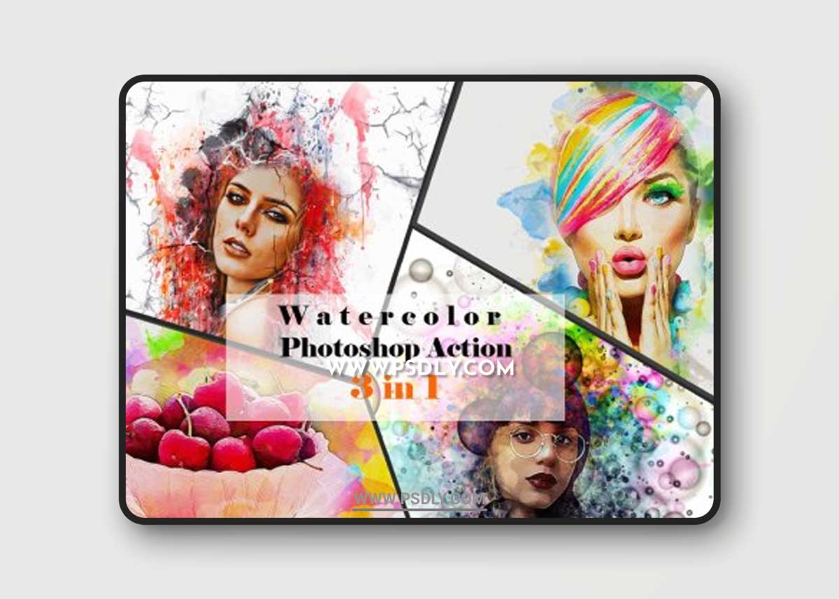 CreativeMarket - Watercolor Photoshop Action 6591524