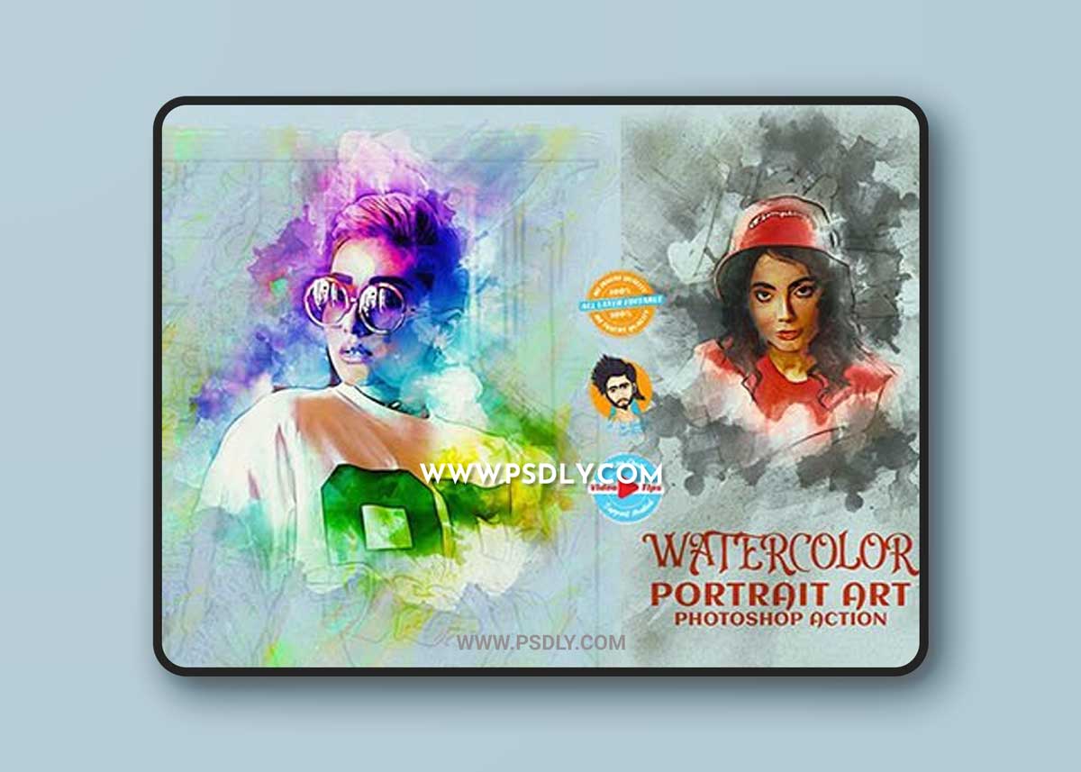 CreativeMarket - Watercolor Portrait Art 6510097