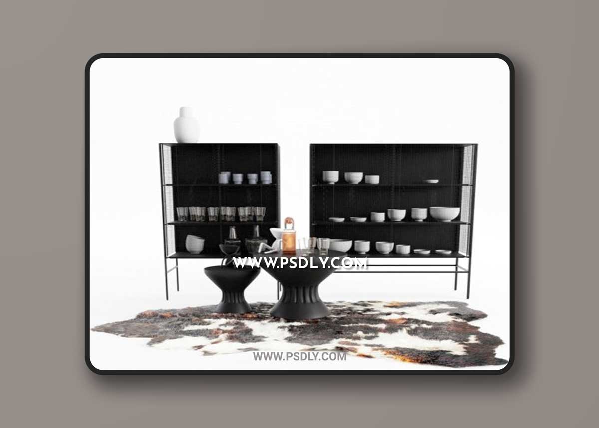 Cupboard Decoration Set 3D Models