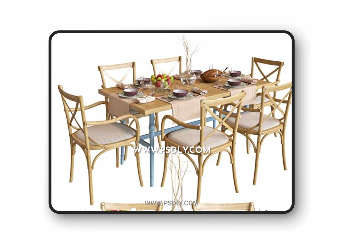 DINETTE WOODEN PROVENCE 3D Models