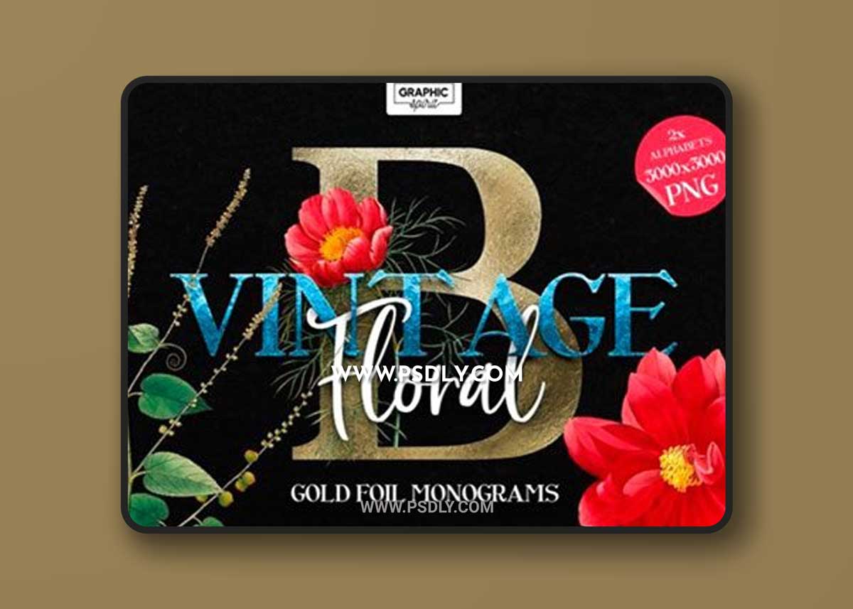 Floral Monogram Alphabet Letters 19039308