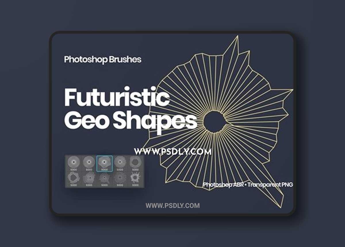 Futuristic Geometric Shapes Photoshop Brushes