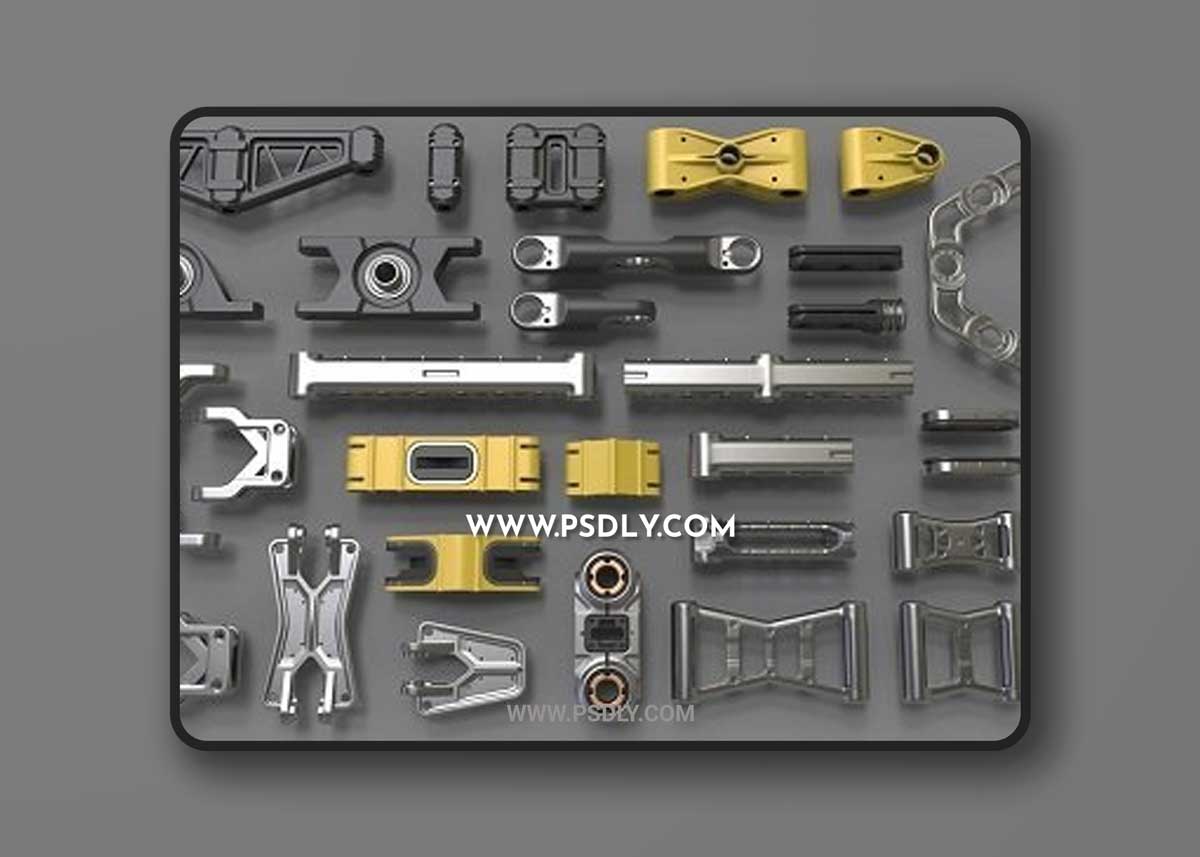 Gumroad - Hard Surface Kitbash Library 2 - Hinges/Latches