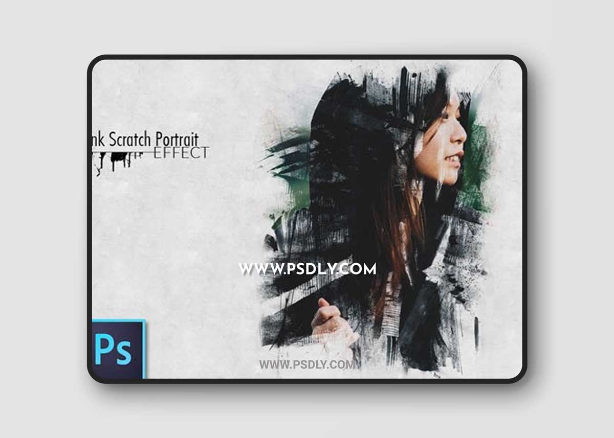 Ink Scratch Photo Effect for Photoshop + Tutorial