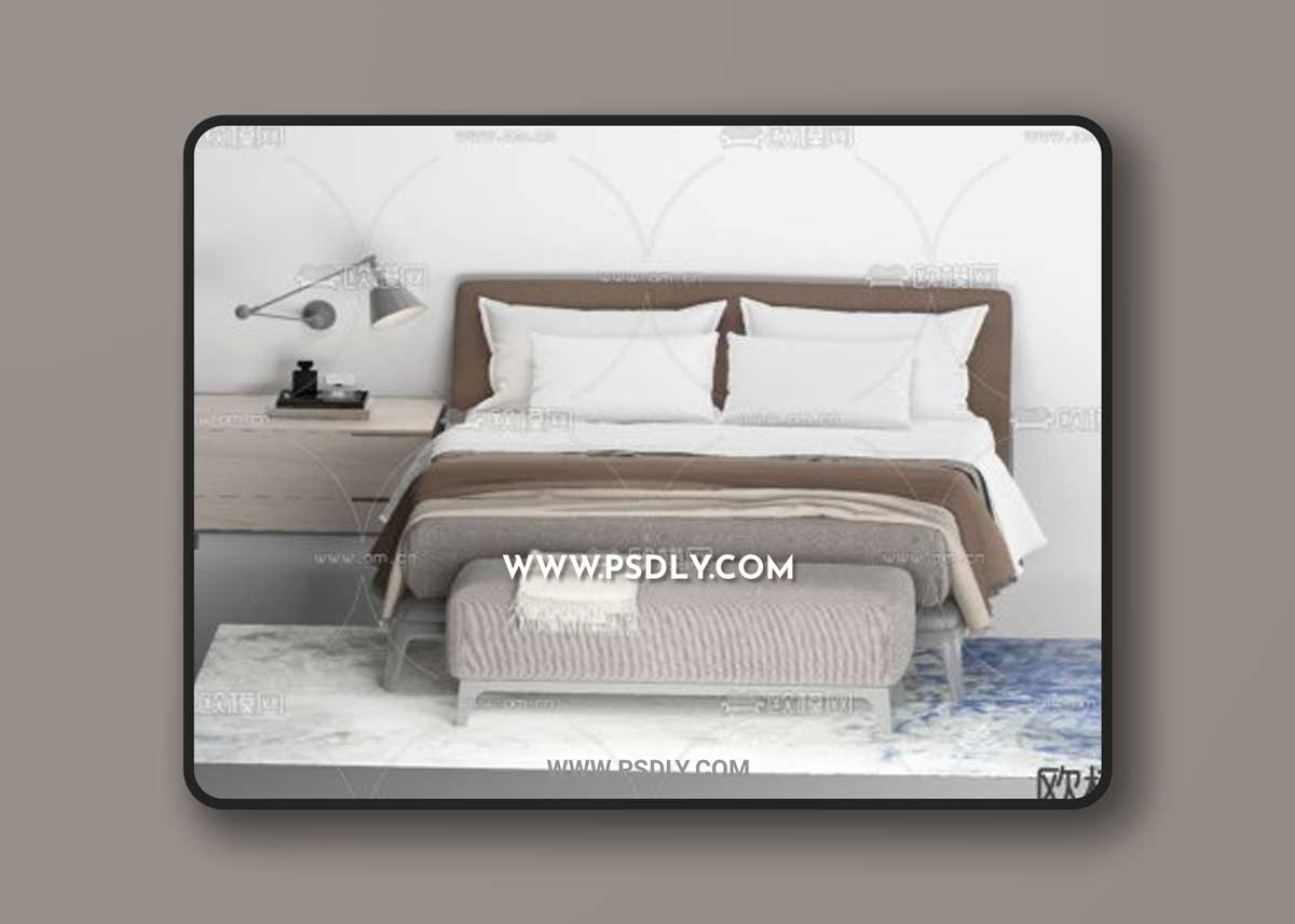 Modern fabric double bed 11596919