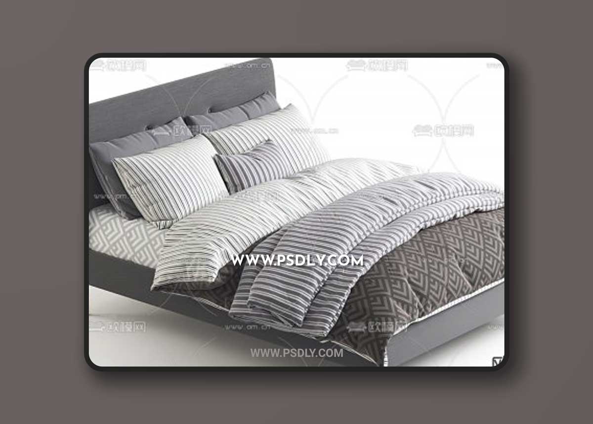 Modern fabric double bed 11629007