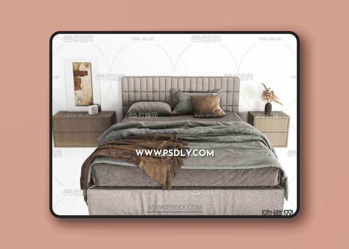 Modern fabric double bed 11658794