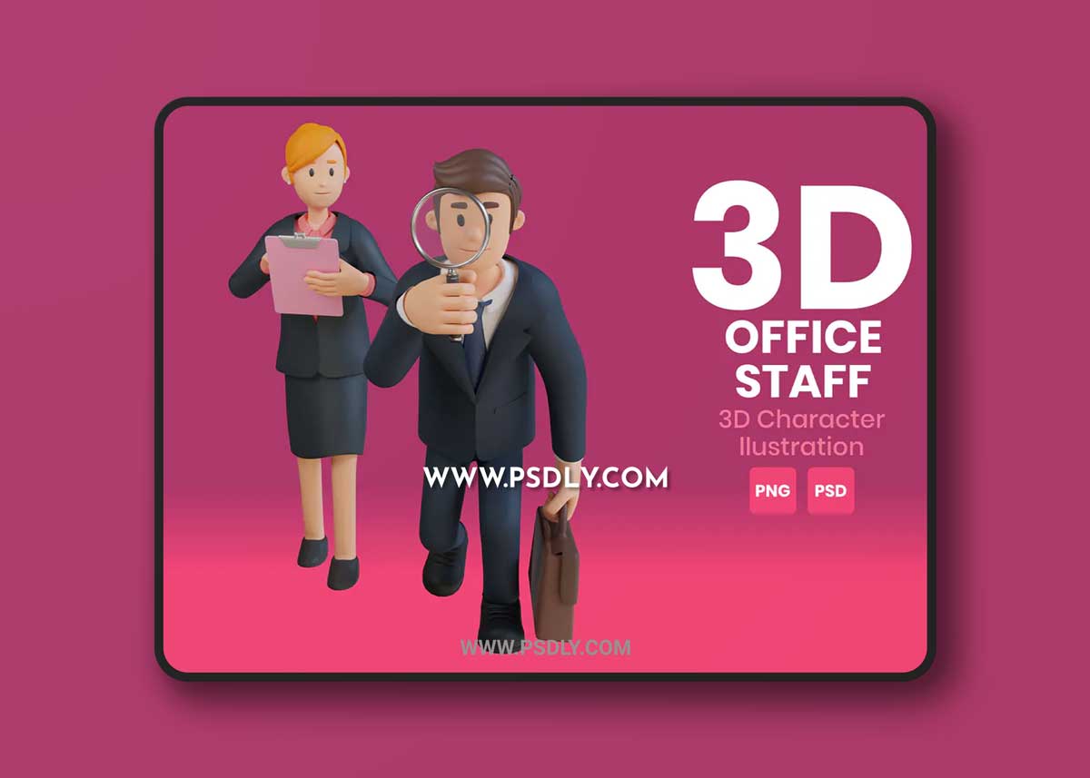 Office Staff 3D Character Illustration 7Office Staff 3D Character Illustration 7