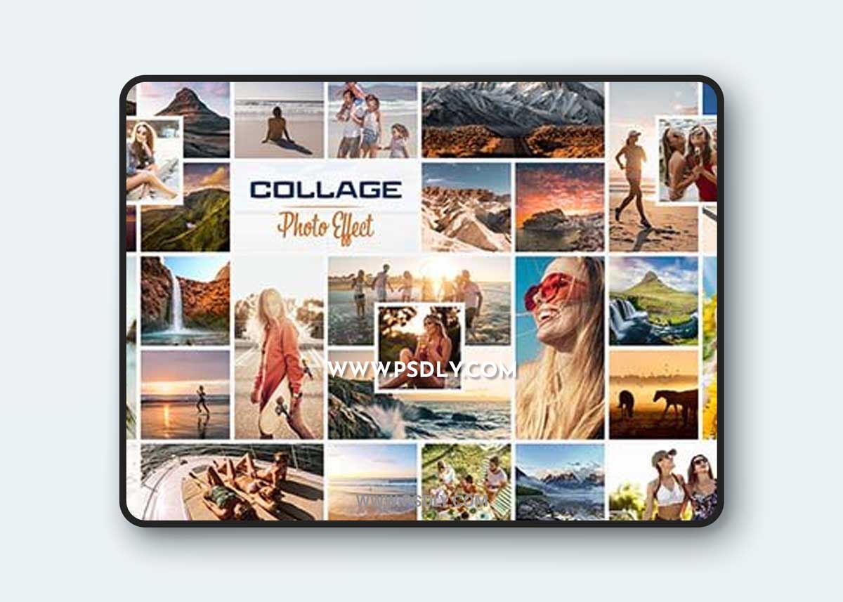 Photo Collage Frame Effect Mockup 462954521