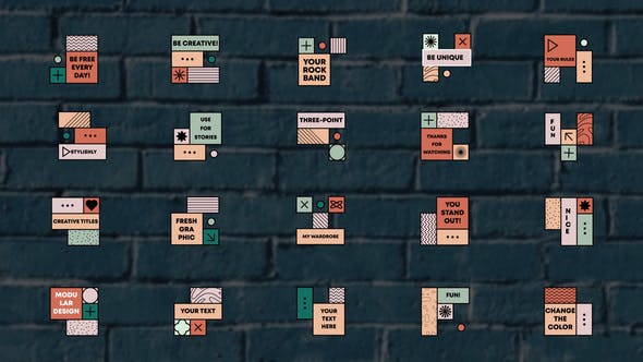 Videohive Square Titles || After Effects 34603337