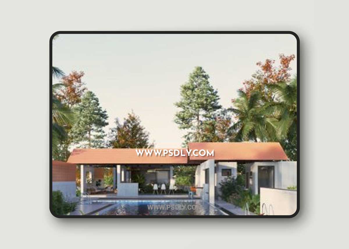 Sketchup Exterior Pool House by Dung Huy