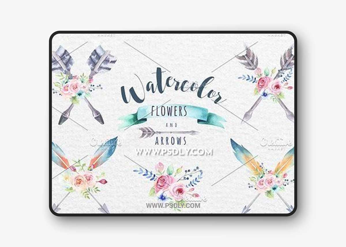 Watercolor boho flowersWatercolor boho flowers