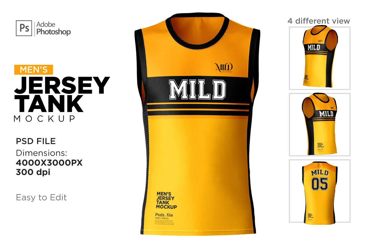 CreativeMarket - Tank top Jersey Set Mockup 6316537