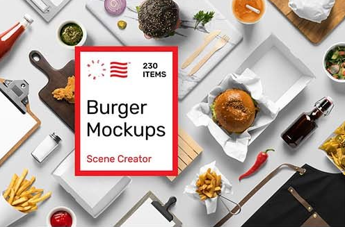 CreativeMarket - Burger Mockups 6633785