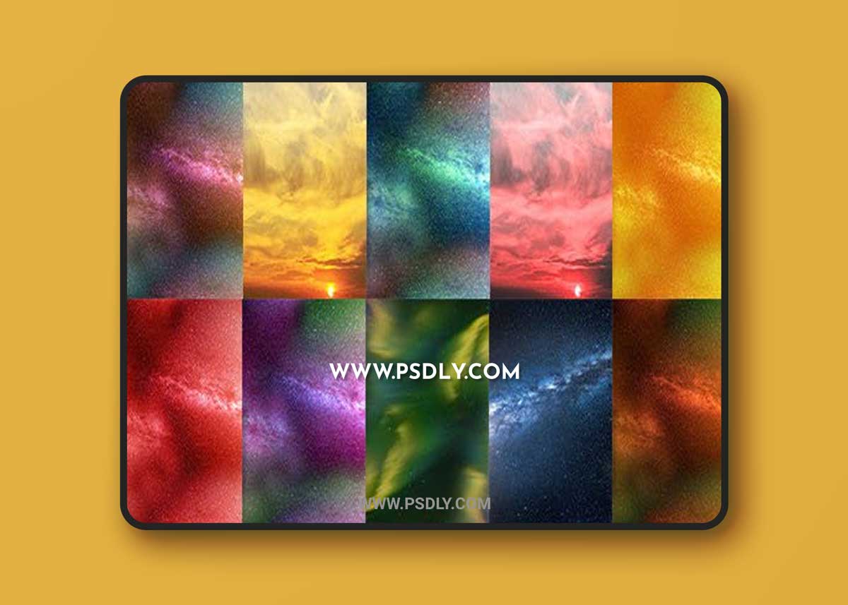 10 Watercolor Glitter Overlays